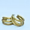 gold double hoop earrings for women – chunky resin statement hoops with hypoallergenic studs