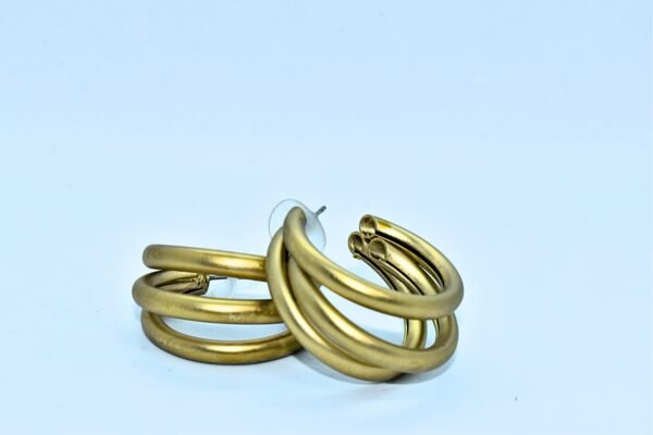 gold double hoop earrings for women – chunky resin statement hoops with hypoallergenic studs