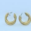 gold double hoop earrings for women – chunky resin statement hoops with hypoallergenic studs