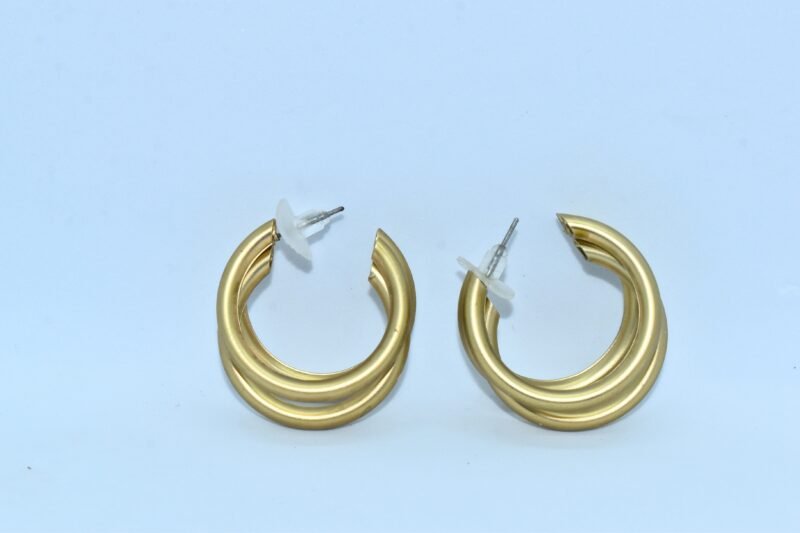gold double hoop earrings for women – chunky resin statement hoops with hypoallergenic studs