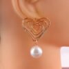 gold heart drop earrings with pearl – elegant statement dangle earrings for women, bridesmaid, wedding & party jewelry – gift for her (usa & uk)