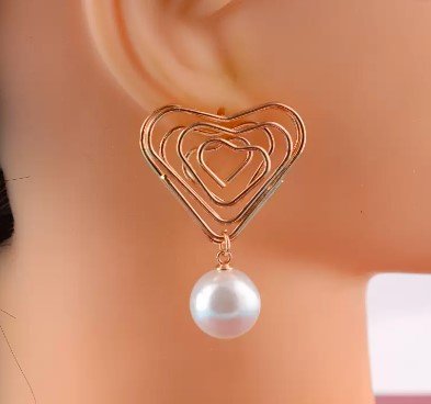 gold heart drop earrings with pearl – elegant statement dangle earrings for women, bridesmaid, wedding & party jewelry – gift for her (usa & uk)