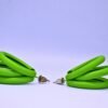 light green double hoop earrings for women – chunky resin statement hoops with hypoallergenic studs