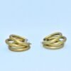 gold double hoop earrings for women – chunky resin statement hoops with hypoallergenic studs