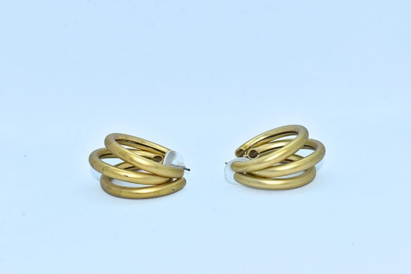 gold double hoop earrings for women – chunky resin statement hoops with hypoallergenic studs