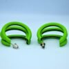light green double hoop earrings for women – chunky resin statement hoops with hypoallergenic studs