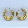 gold double hoop earrings for women – chunky resin statement hoops with hypoallergenic studs