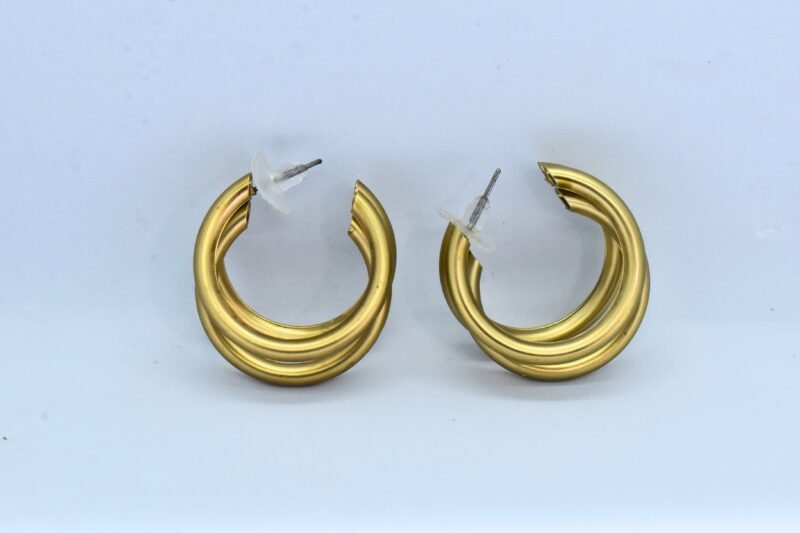 gold double hoop earrings for women – chunky resin statement hoops with hypoallergenic studs