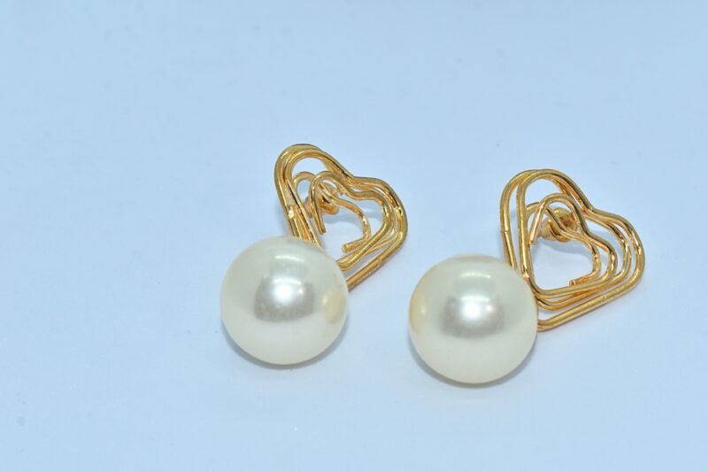 gold heart drop earrings with pearl – elegant statement dangle earrings for women, bridesmaid, wedding & party jewelry – gift for her (usa & uk)