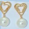 gold heart drop earrings with pearl – elegant statement dangle earrings for women, bridesmaid, wedding & party jewelry – gift for her (usa & uk)