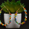 handmade colorful beaded hoop earrings | boho statement jewelry for women | lightweight festival earrings – alka jewels