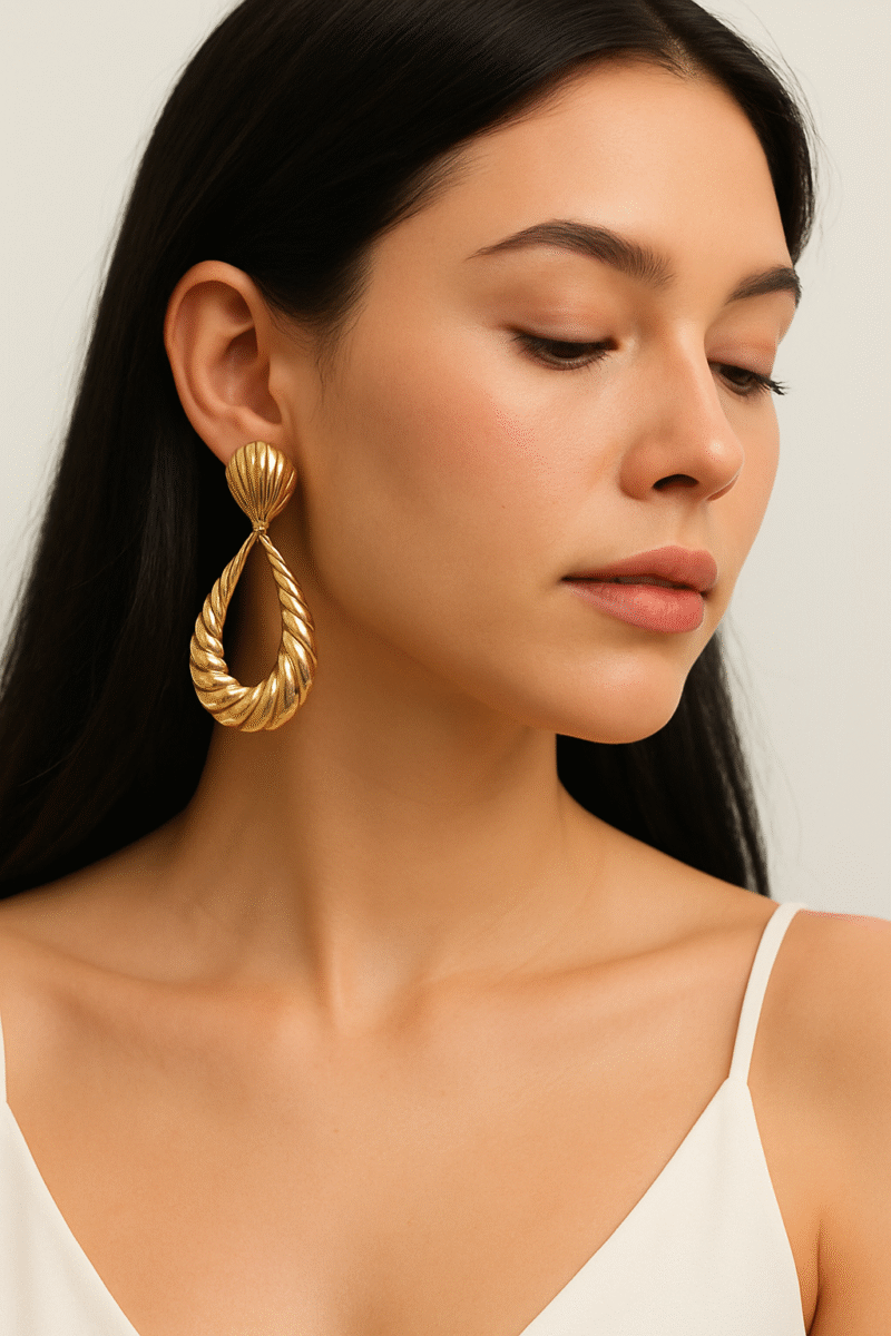luxury gold teardrop statement earrings – bold chunky drop earrings for women, elegant party jewelry luxury gold teardrop statement earrings – bold chunky drop earrings for women, elegant party jewelry