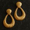 luxury gold teardrop statement earrings – bold chunky drop earrings for women, elegant party jewelry