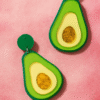 avocado statement earrings – bold green & yellow drop dangle earrings for women, fun fruit jewelry gift, lightweight fashion earrings for summer & parties