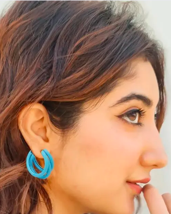 bold blue double hoop earrings for women – lightweight resin statement hoops with hypoallergenic stud backs bold blue double hoop earrings for women – lightweight resin statement hoops with hypoallergenic stud backs