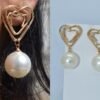 gold heart drop earrings with pearl – elegant statement dangle earrings for women, bridesmaid, wedding & party jewelry – gift for her (usa & uk)