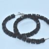 Black Geometric Pyramid Bead Hoop Earrings – Bold Statement Fashion Jewelry for Women & Girls