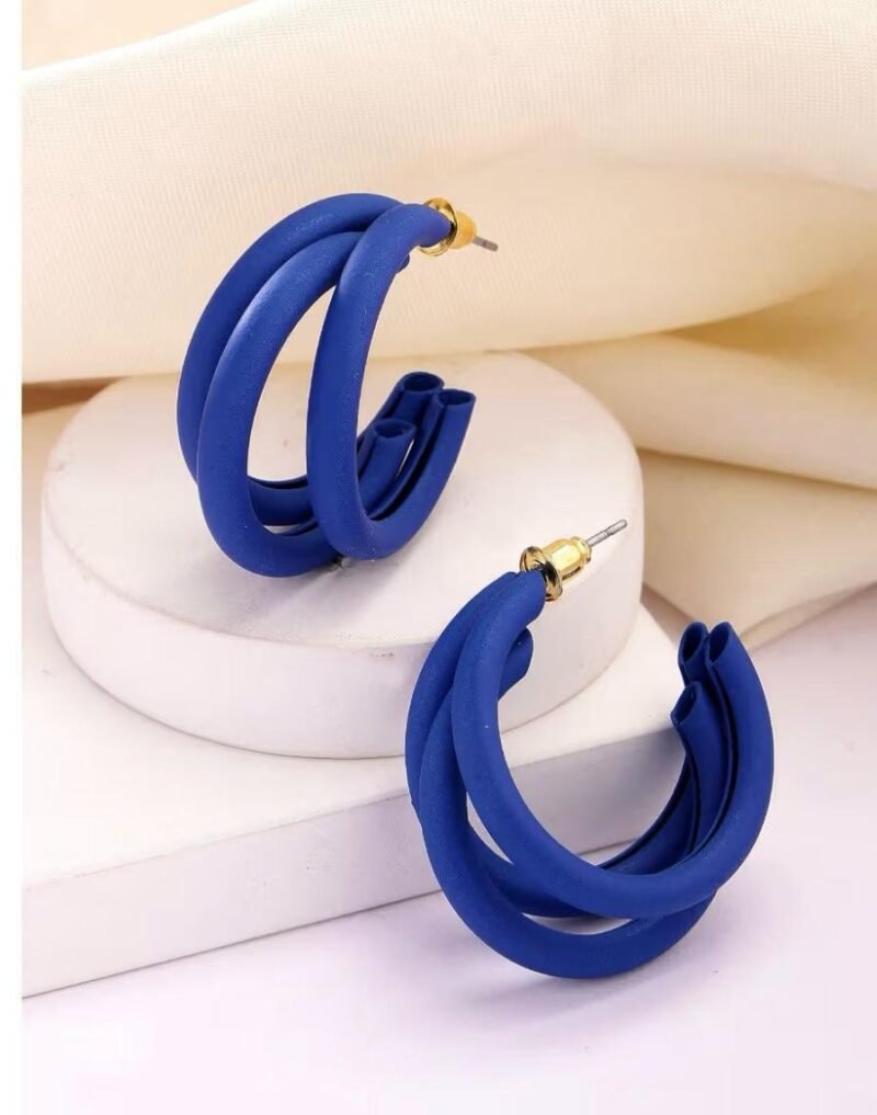 bold blue double hoop earrings for women – lightweight resin statement hoops with hypoallergenic stud backs bold blue double hoop earrings for women – lightweight resin statement hoops with hypoallergenic stud backs