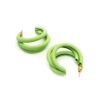 light green double hoop earrings for women – chunky resin statement hoops with hypoallergenic studs
