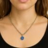 evil eye necklace – sterling stainless steel blue glass pendant – protection jewelry gift for women & men | alka jewels