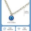 evil eye necklace – sterling stainless steel blue glass pendant – protection jewelry gift for women & men | alka jewels
