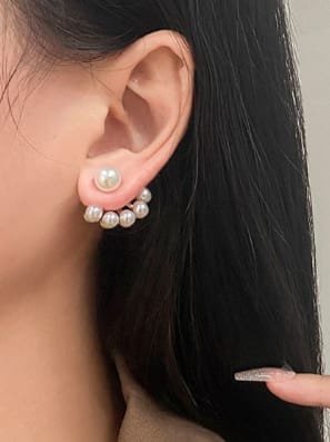 gold fan pearl drop earrings | elegant statement studs for women | modern bridal earrings | minimalist korean style jewelry by alka jewels gold fan pearl drop earrings | elegant statement studs for women | modern bridal earrings | minimalist korean style jewelry by alka jewels