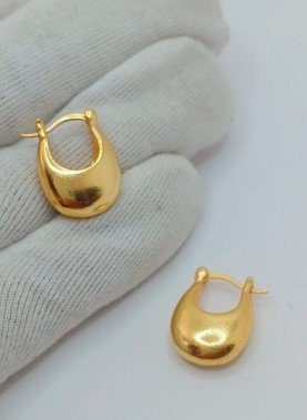 gold teardrop hoop earrings – chunky statement gold plated earrings for women, lightweight fashion jewellery gift – alka jewels