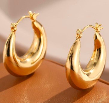 bold gold teardrop hoop earrings – 18k gold plated chunky hoops for women, hypoallergenic lightweight jewelry