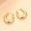 bold gold teardrop hoop earrings – 18k gold plated chunky hoops for women, hypoallergenic lightweight jewelry