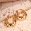 bold gold teardrop hoop earrings – 18k gold plated chunky hoops for women, hypoallergenic lightweight jewelry