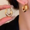 bold gold teardrop hoop earrings – 18k gold plated chunky hoops for women, hypoallergenic lightweight jewelry