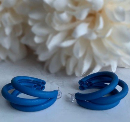 bold blue double hoop earrings for women – lightweight resin statement hoops with hypoallergenic stud backs bold blue double hoop earrings for women – lightweight resin statement hoops with hypoallergenic stud backs