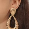luxury gold teardrop statement earrings – bold chunky drop earrings for women, elegant party jewelry