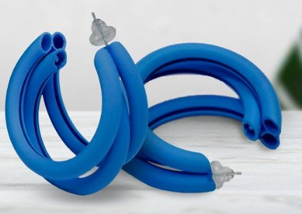 bold blue double hoop earrings for women – lightweight resin statement hoops with hypoallergenic stud backs bold blue double hoop earrings for women – lightweight resin statement hoops with hypoallergenic stud backs