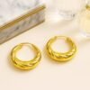 gold twisted chunky hoop earrings for women bold statement swirl hoops everyday fashion jewelry