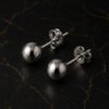 silver stainless steel ball stud earrings hypoallergenic round studs for women & men – minimalist everyday jewelry