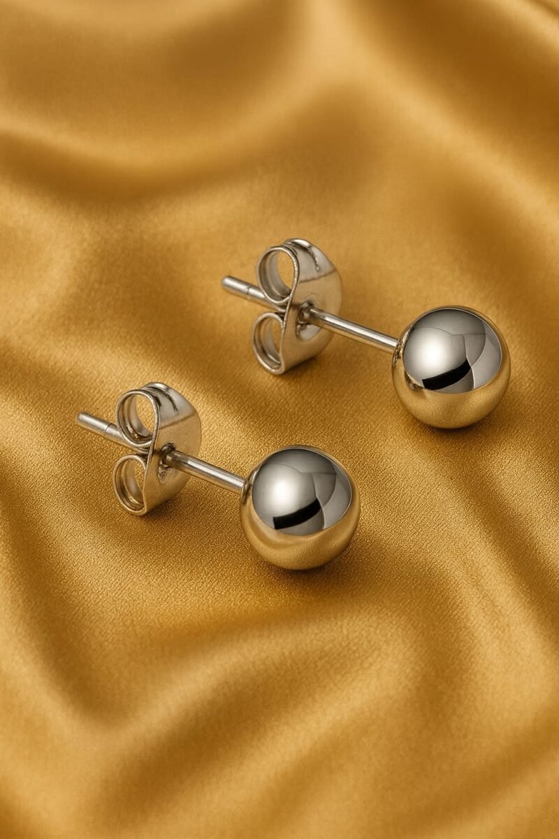 silver stainless steel ball stud earrings hypoallergenic round studs for women & men – minimalist everyday jewelry silver stainless steel ball stud earrings hypoallergenic round studs for women & men – minimalist everyday jewelry