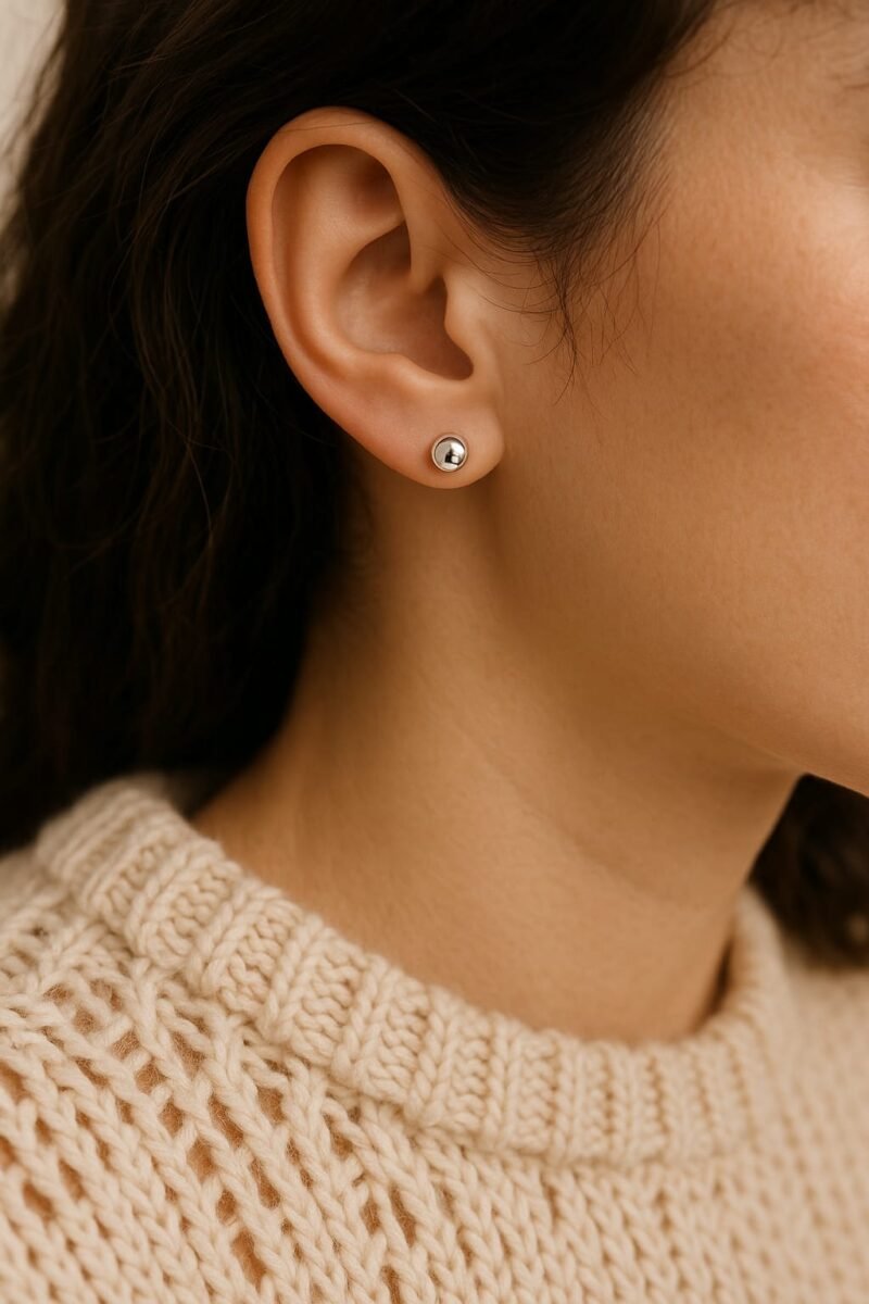 silver stainless steel ball stud earrings hypoallergenic round studs for women & men – minimalist everyday jewelry silver stainless steel ball stud earrings hypoallergenic round studs for women & men – minimalist everyday jewelry