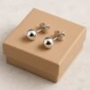 silver stainless steel ball stud earrings hypoallergenic round studs for women & men – minimalist everyday jewelry