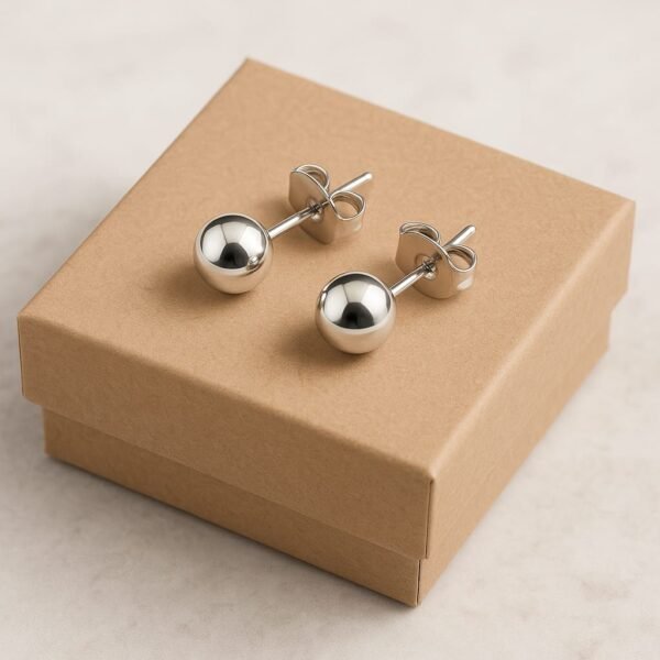Home silver stainless steel ball stud earrings hypoallergenic round studs for women & men – minimalist everyday jewelry