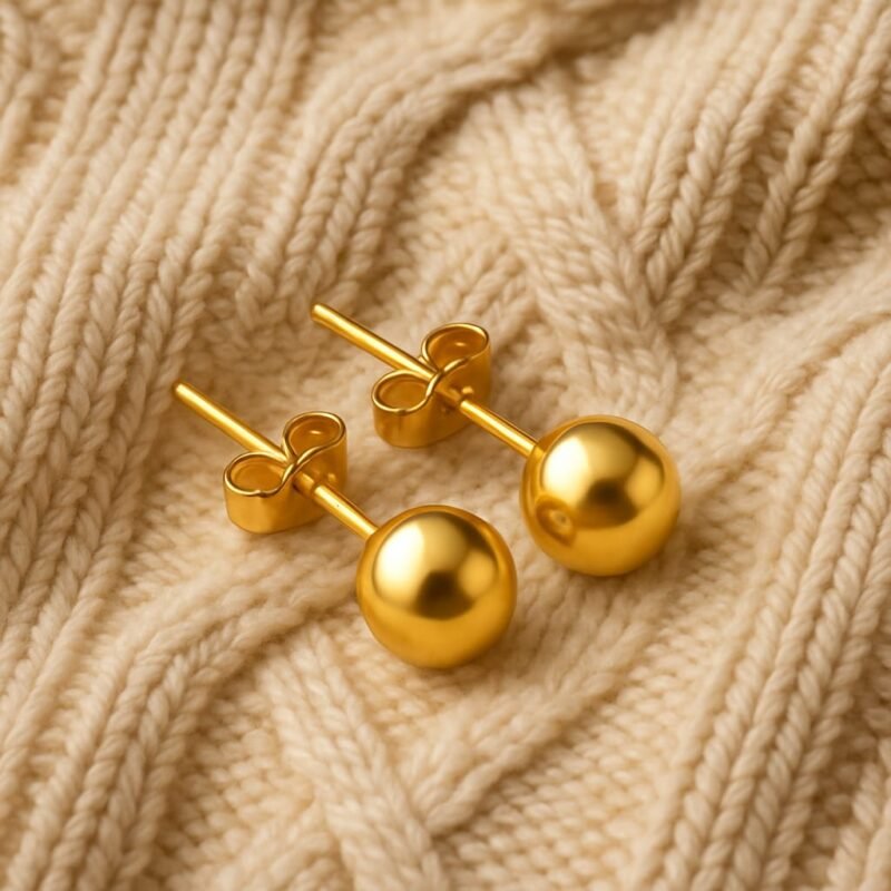 18k gold plated ball stud earrings – stainless steel hypoallergenic round studs for women – everyday minimalist jewelry 18k gold plated ball stud earrings – stainless steel hypoallergenic round studs for women – everyday minimalist jewelry