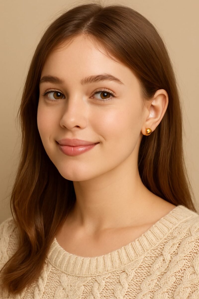 18k gold plated ball stud earrings – stainless steel hypoallergenic round studs for women – everyday minimalist jewelry 18k gold plated ball stud earrings – stainless steel hypoallergenic round studs for women – everyday minimalist jewelry