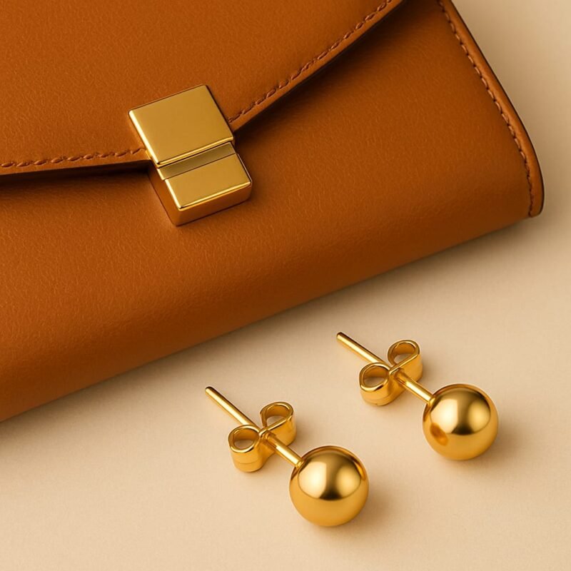 18k gold plated ball stud earrings – stainless steel hypoallergenic round studs for women – everyday minimalist jewelry 18k gold plated ball stud earrings – stainless steel hypoallergenic round studs for women – everyday minimalist jewelry